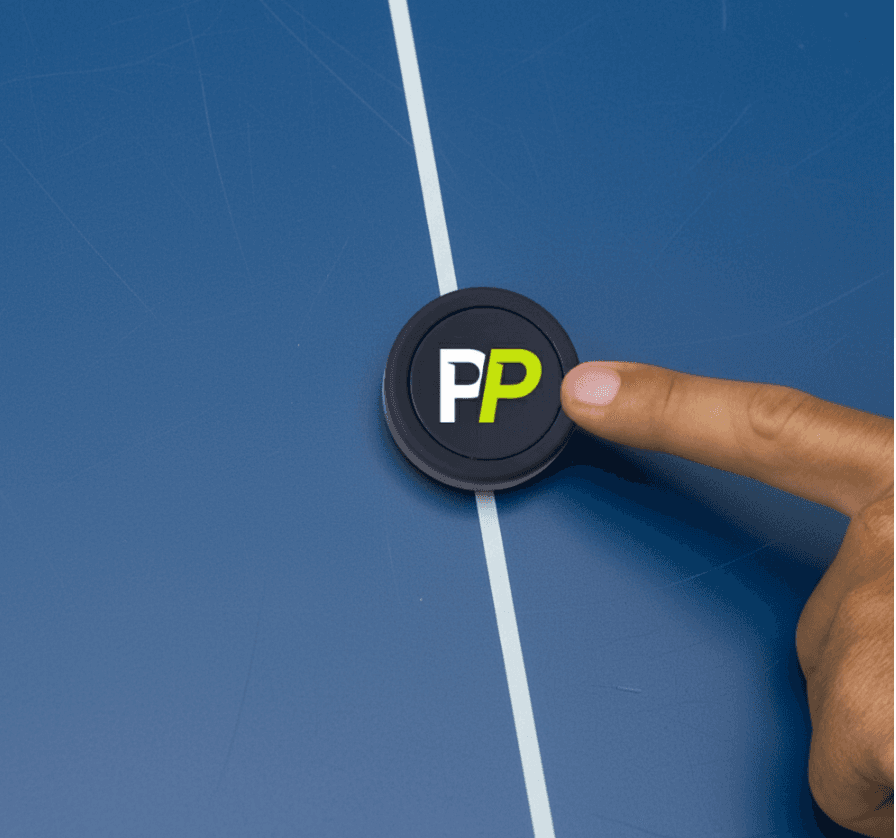 Bouton PingPoint sur une table de tennis de table